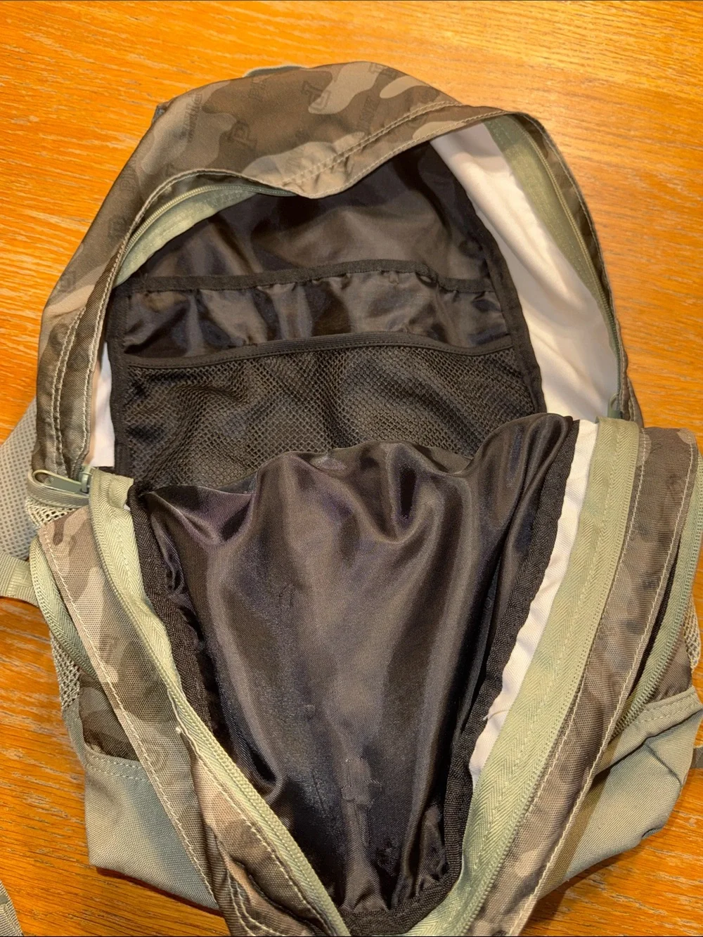 PINK Victoria's Secret Camo Backpack in Olive and Gray